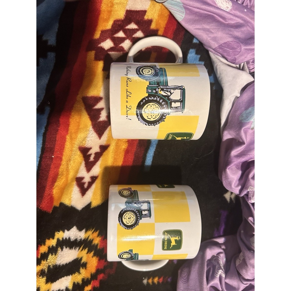 John Deere Coffee Mugs! Set Of Two! Gibson!